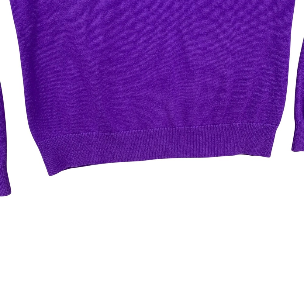 Lauren Ralph Lauren Purple Ribbed Knit Sweater Buckle Detail Long Sleeve Women M - Picture 8 of 10